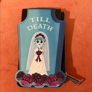 Loungefly card holder with zippered center